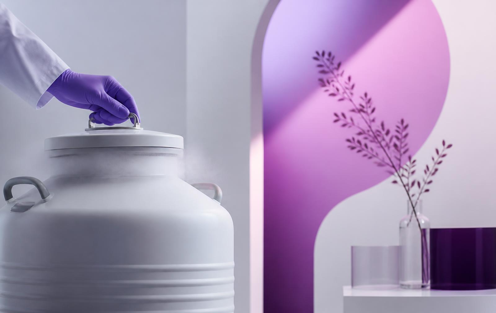 Atmospheric visual representing cryogenic storage