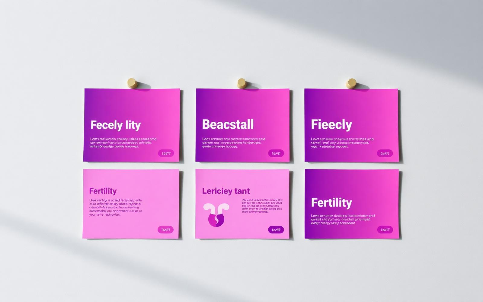 Genetics Cryobank campaign creative layouts pinned in a grid